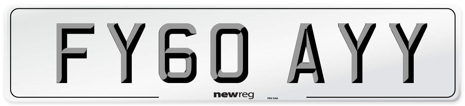 FY60 AYY Number Plate from New Reg